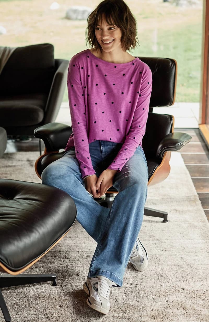 Relaxed Boat-Neck Tee