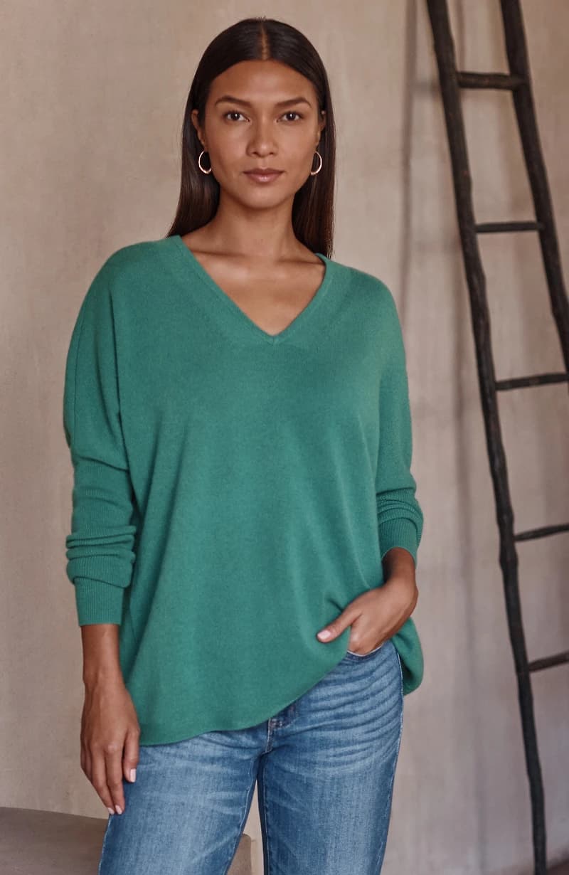 Pure Jill Cashmere V-Neck Sweater